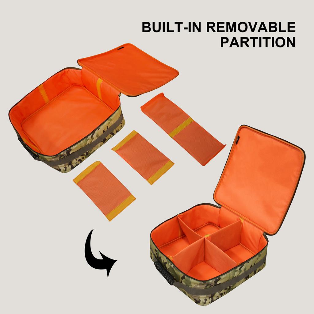 Handheld Fishing Reel Bag Double Fishing Tackle Box Polyester Large Capacity Carry Bag with Dividers