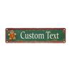 16x4In 2D Flat Classic Santa Aluminum Sign Custom Text Christmas Wall Decor