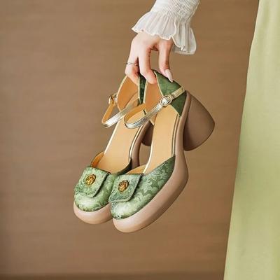 New Chinese Style New Thick Soled Thick Heel Baotou Sandals Female Line with Female Sandal Fairy Wind High Heel Single Shoes