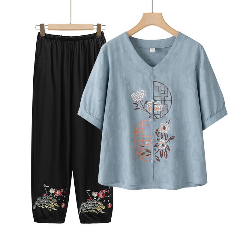 Women's Summer Cotton Linen Two-Piece Set