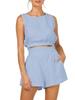 Womens Summer Two Piece Set Sleeveless Crop Tank and High Waist Shorts