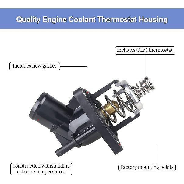 Engine Coolant Thermostat Housing Assembly Replacement For 15-11125 902-2090 Chevy Silverado Suburban Tahoe Corvette, GMC Sierra Yukon And Cadillac