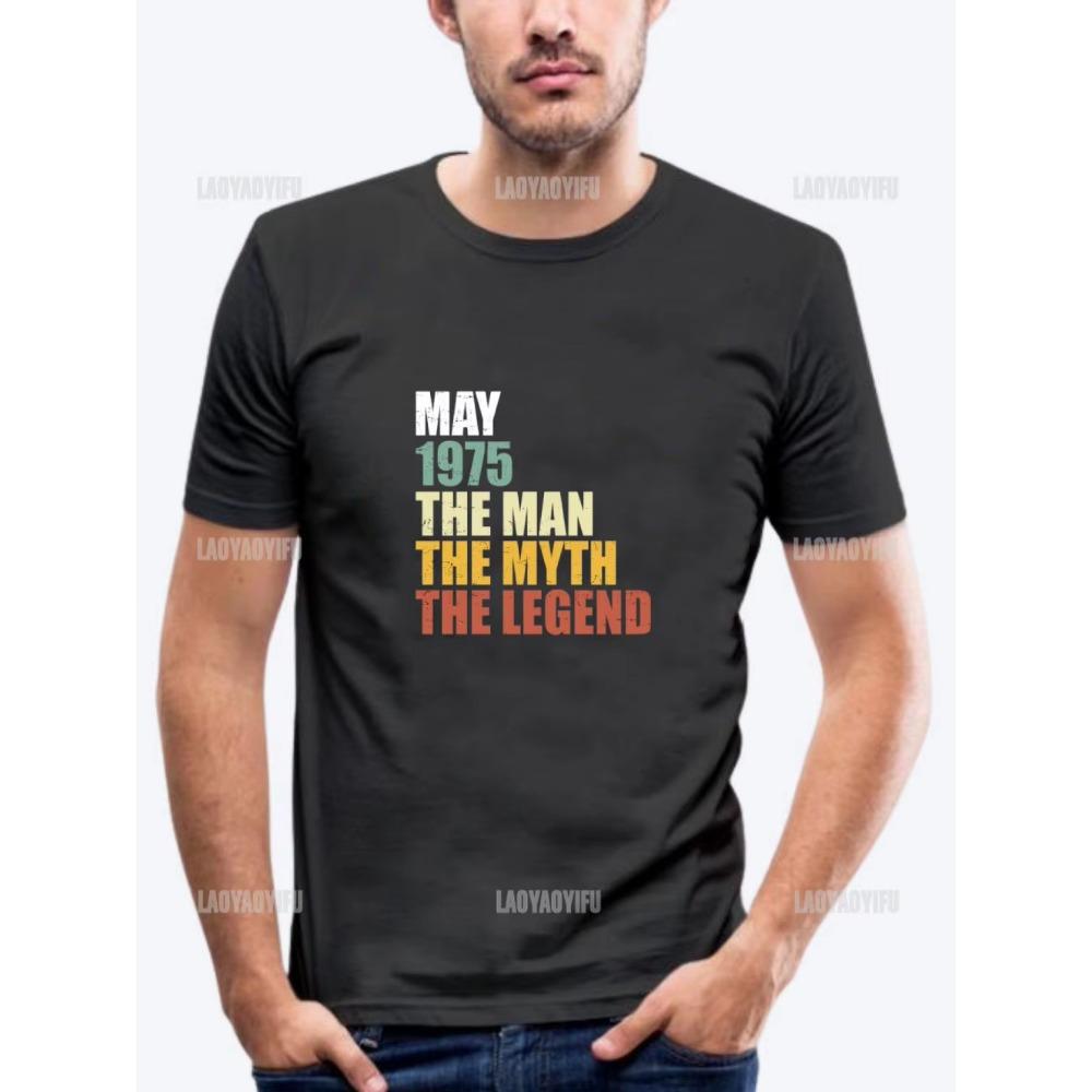 Vintage 1975 Limited Edition Men T Shirts Retro Classic Art Print Tees Short Sleeve O Neck Harajuku Streetwear Birthday Gifts