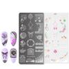 6PCS Rectangle Nail Stamping Plates Kit with Floral and Geometric Patterns for Creative Nail Art Manicure Tools