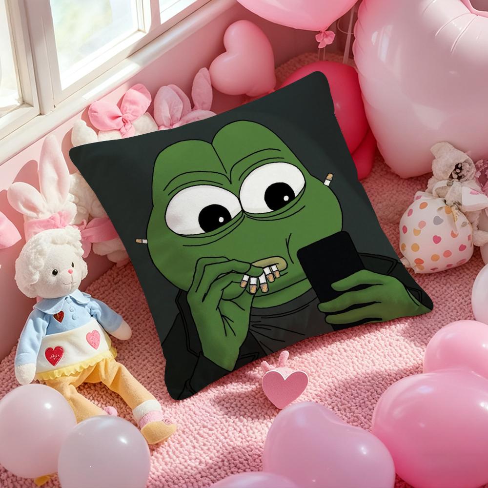Sad Frog Pepe Cushion Cover Pattern Printed Pillowcase for Living Room Sofa Cushion Cover & Bedroom Decor