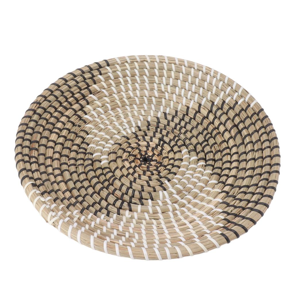 Woven Wall Basket Decor Handcrafted Seagrass Hanging Baskets Multifunction Woven Insulation Pad for Living Room Kitchen