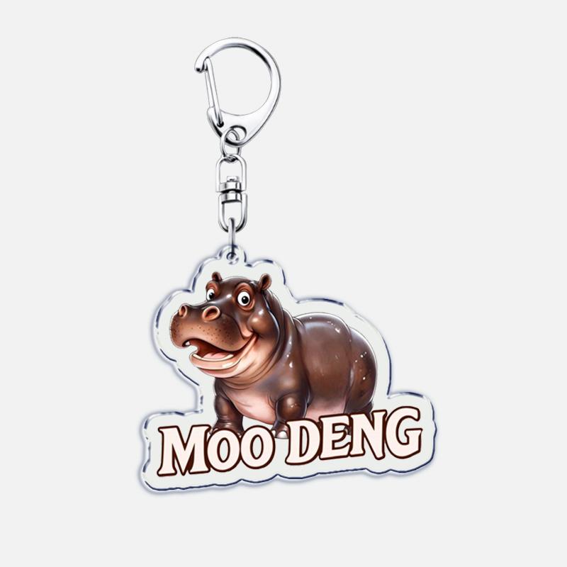 Funny Baby Hippo Cute Keychains Keyring for Accessories Bag Moo Deng Meme Pendant Keyring Jewelry Fans Gifts