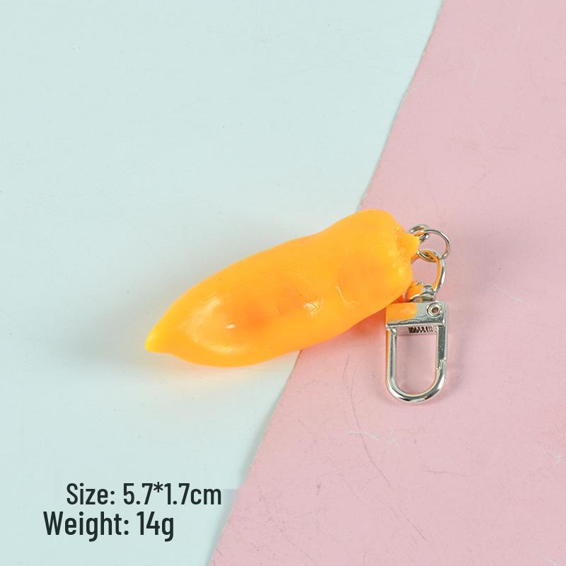 Vegetable Keychain Set: Chili, Broccoli, Garlic Food Pendants - Unique Bag Accessories