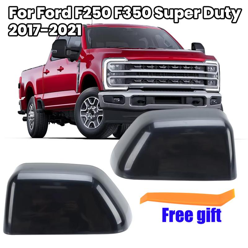 

Rearview Side Mirror Cover Cap For Ford F250 F350 Super Duty 2017- Black With Buckle Wing Mirror Cover Cap Car Accessories 1pc right