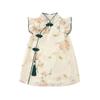 Baby Girl Sleeveless Qipao Dress with Pan Buckle - Summer 2025 Fly Sleeve Style