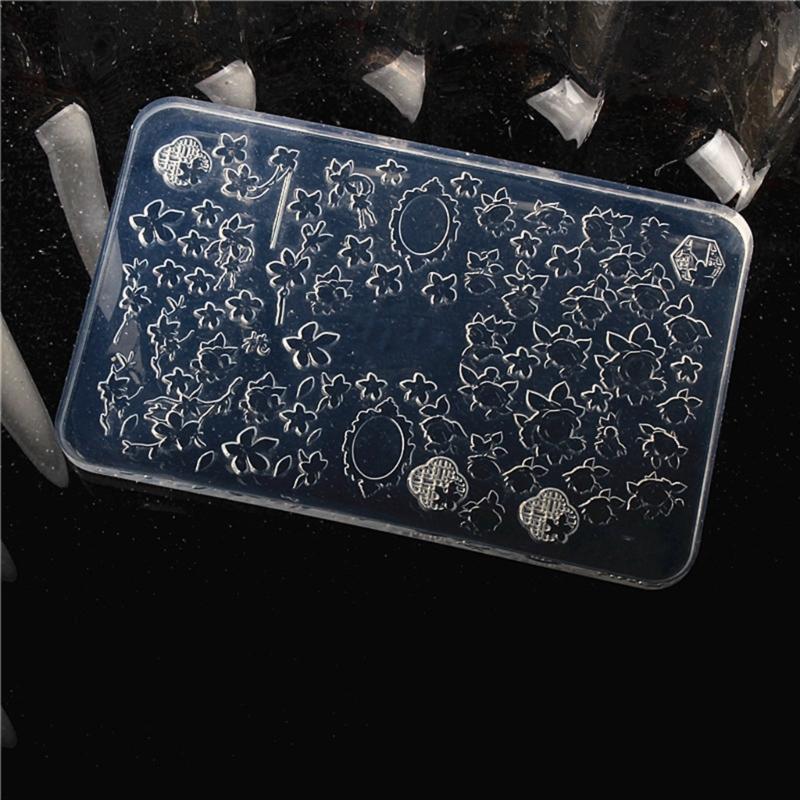 Nails Art Moulds Silicone Template Nails Designing Tool Flower Theme Silicone Handmade Molds for Manicure Creation