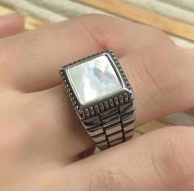 R3339 Men's High Quality 316LStainless Steel Onyx Watchband Rings Classic Fashion Trend Jewelry Product