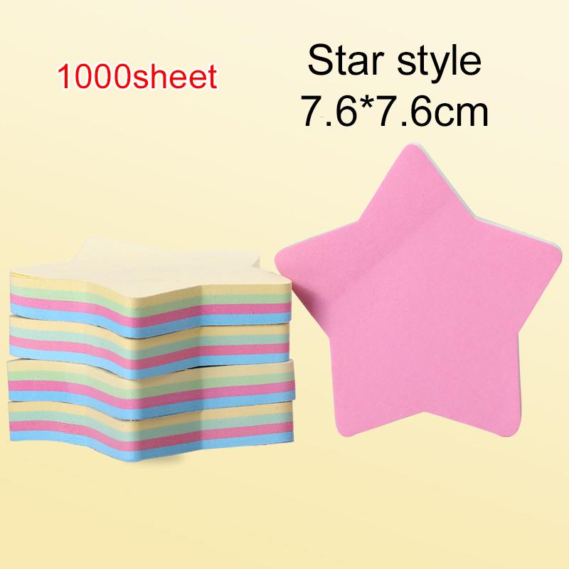 

1000sheet Sticky Note Teaching Incentive Supplies Office Study Notes Fluorescent Color Student Sticky Notes Tear-off Message TMZ