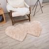 Tappeto in Lana Sintetica a Forma di Cuore Doppio - Tappeto per Soggiorno, Camera da Letto, Divano, Tavolino, Tappetino Spesso per Pavimento