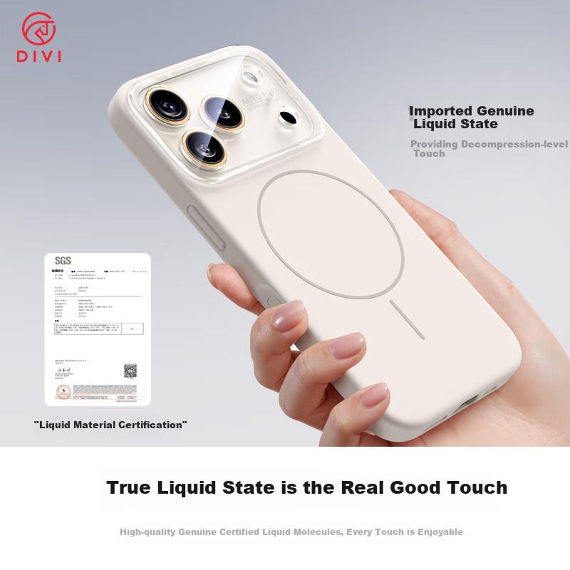 DIVI Magsafe Magnetic | True LiquidIPhone 17 Case, Full Lens Protection, Liquid Silicone Shockproof Cover, Simple Design, White