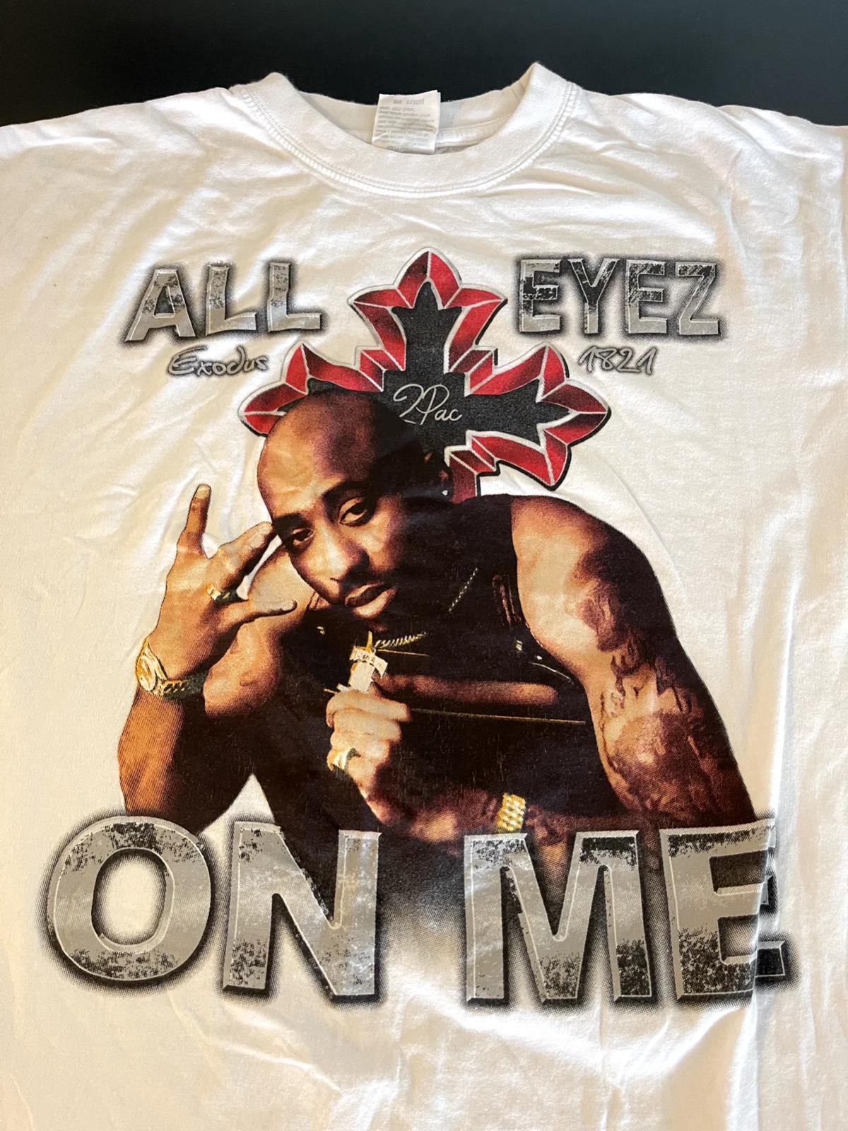 

Phat Doc Tupac All Eyez On Me 100% Cotton T-shirt Mens Tees Top, Size: 2XL XL