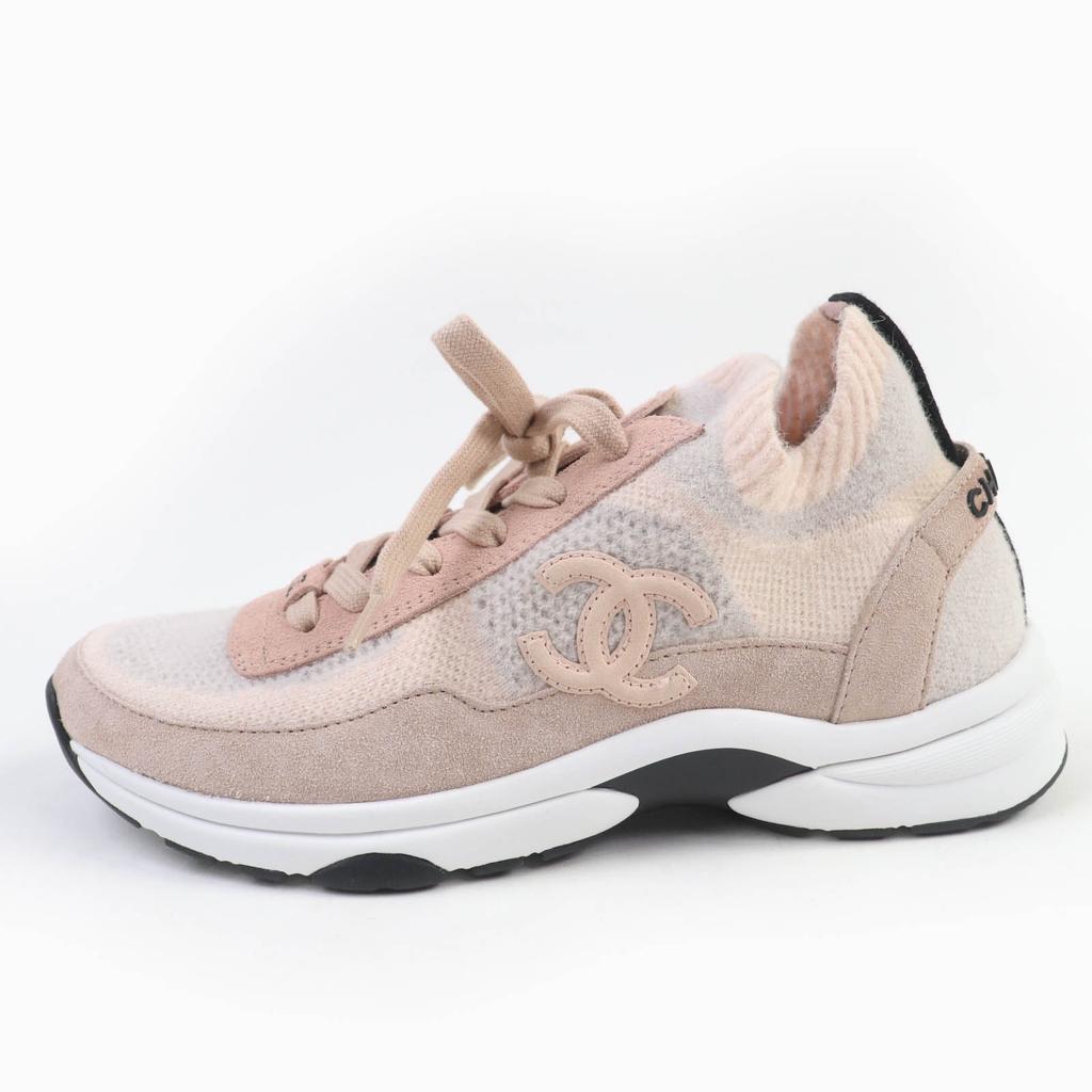 Makellose CHANEL Sneaker COCO Marke Stricksocken pink gestrickt Damen 37 23B G38750 Gebraucht