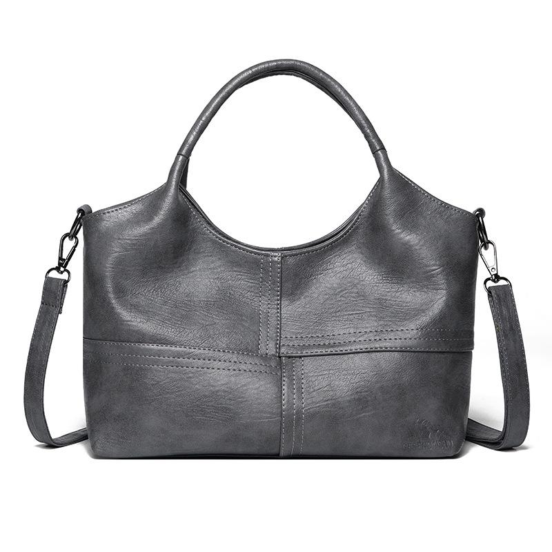 Ladies' Single-shoulder Crossbody Bag, Large-capacity Hand-held Women's Bag, Urban Simple Soft Leather Mom's Big Bag