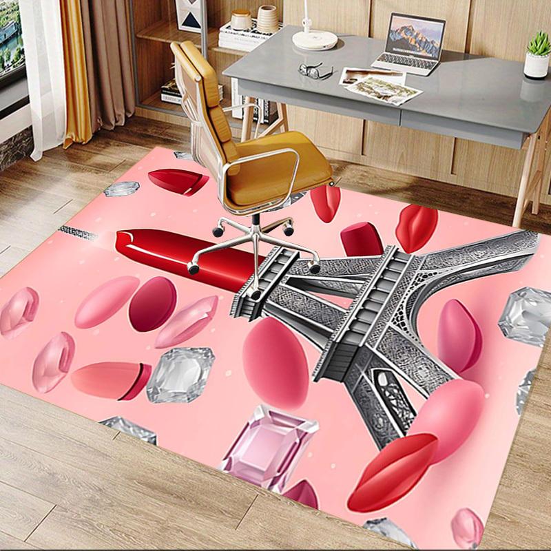 1PC Parisian, lipstick Extra Large Non Slip Floor carpet, Office, family, Studio   Large Area Rug Indoor Rugs, Bold Statement Piece
