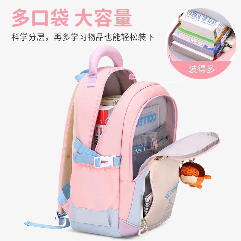 Cute cartoon printed elementary and middle school bags New lightweight breathable backpack with large capacity bookbags