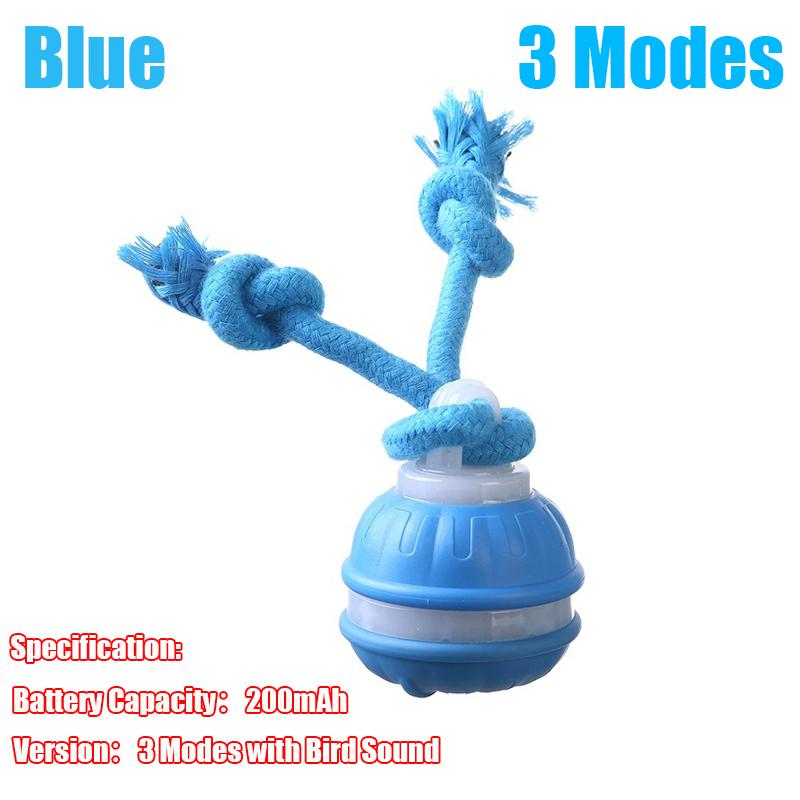 Interactive Dog Toys Smart Rolling Ball With Rope Motion Activated Automatic Moving Squeaky Dog Training Puppy Chew Toy Balls