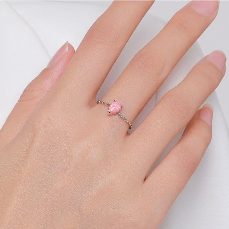 Tancise Classic 925 Sterling Silver Opal Ring Ladies Jewelry Wedding Promise Party Gift