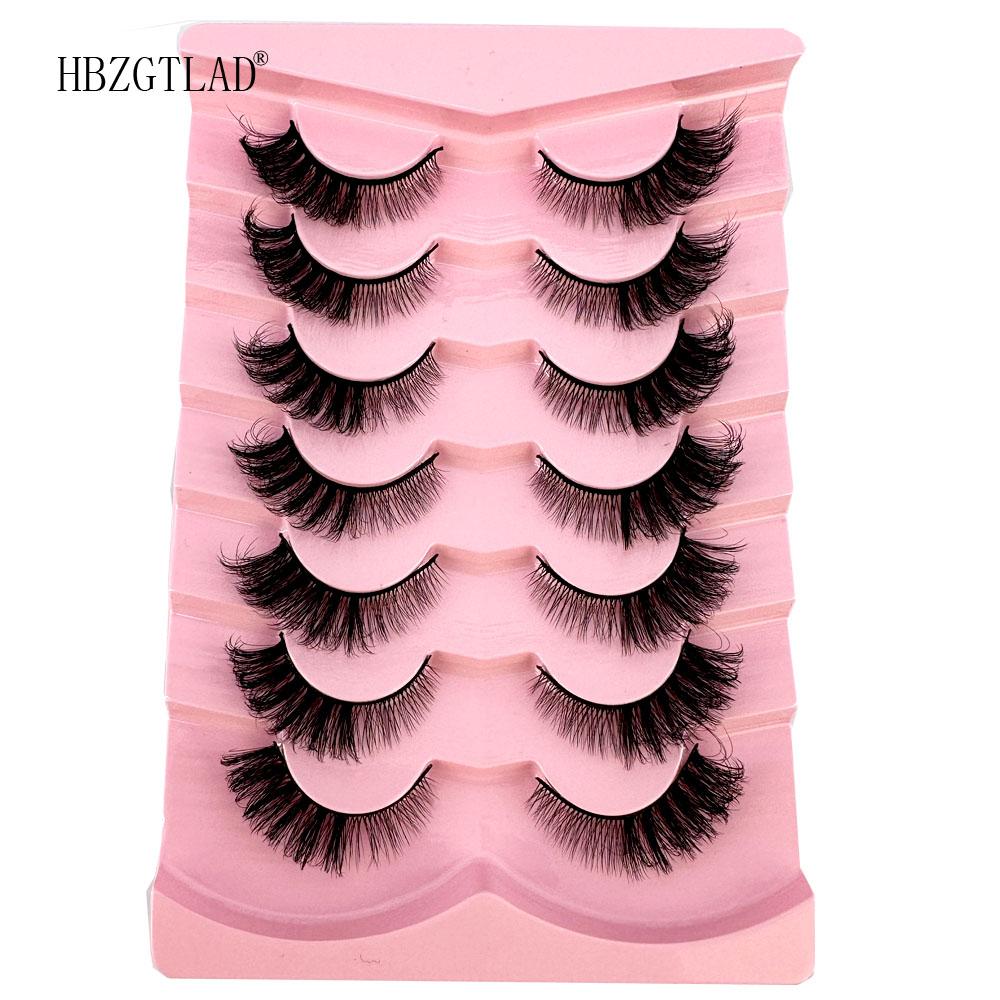 NEU 7 Paar Katzenaugen-Wimpern 3D Natürliche falsche Wimpern 5d Flauschige weiche Kreuz-Manga-Wimpern Wispy Natürliche Wimpernverlängerung Make-up