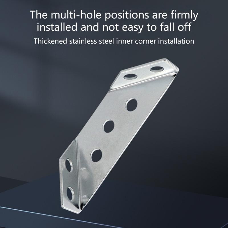 10Pcs Stainless Steel Furniture Corner Connector Shelf Brackets Cabinet Support Fixing Frame Corner Brace Enduring