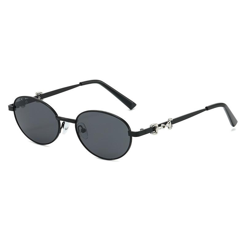 Elliptical Metal Frame Sunglasses For Women Men Uv400 Sun Protection Outdoor Fashion Wear Summer 2026