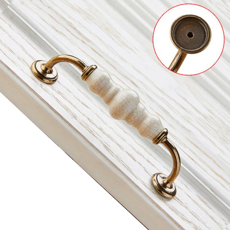 1PC with Screws Furniture Hardware Ceramics Antique Cabinet Handle French Style Cupboard Drawer Pull Wardrobe Door Knobs