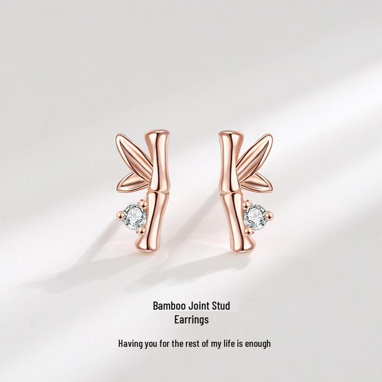 Bambusknoten Damen Sterling Silber S925 Ohrstecker - Trendiger und eleganter Sommerschmuck