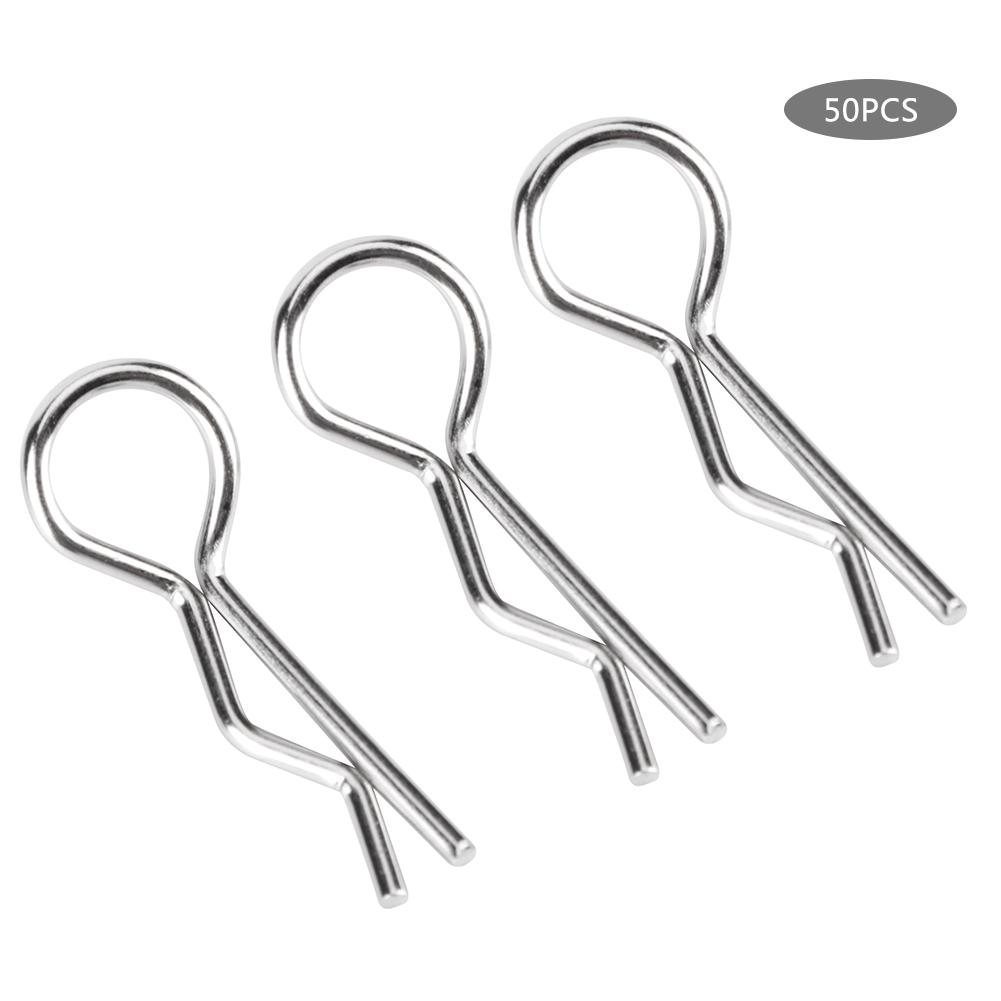 50pcs R Clips R Shape Pins RC Parts Accessory Fit for 1 10 HSP RC Car Vehicle ModelSilver