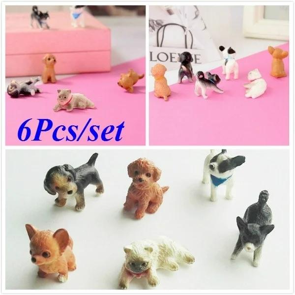 6Pcs 1:12 Scale Miniature Model Doll House Decoration Simulation Cat And Dog Dollhouse Dolls Accessories Wholesale