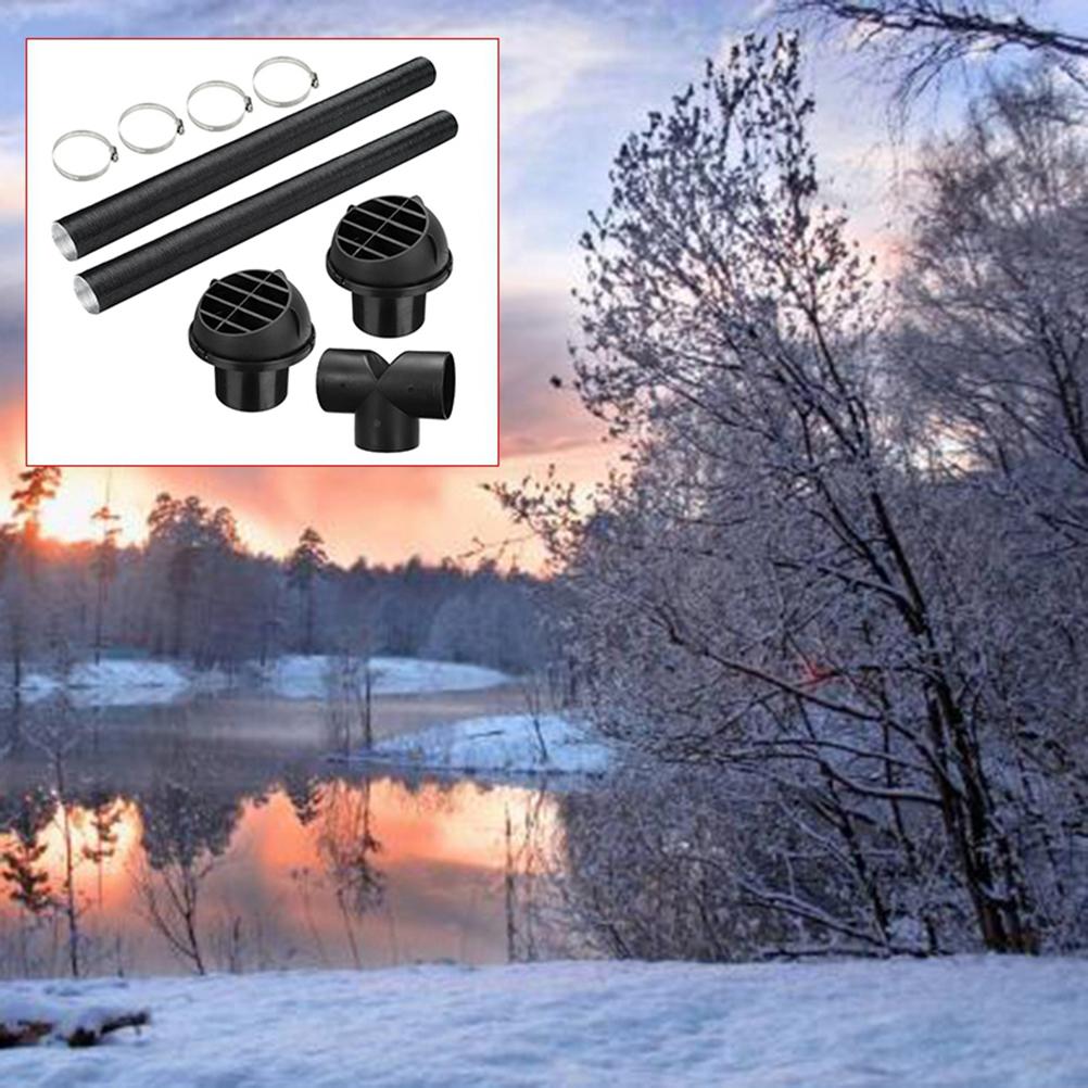 75mm Car Heating Pipe Duct T Piece Warm Air Outlet Vent Hose Clips Set