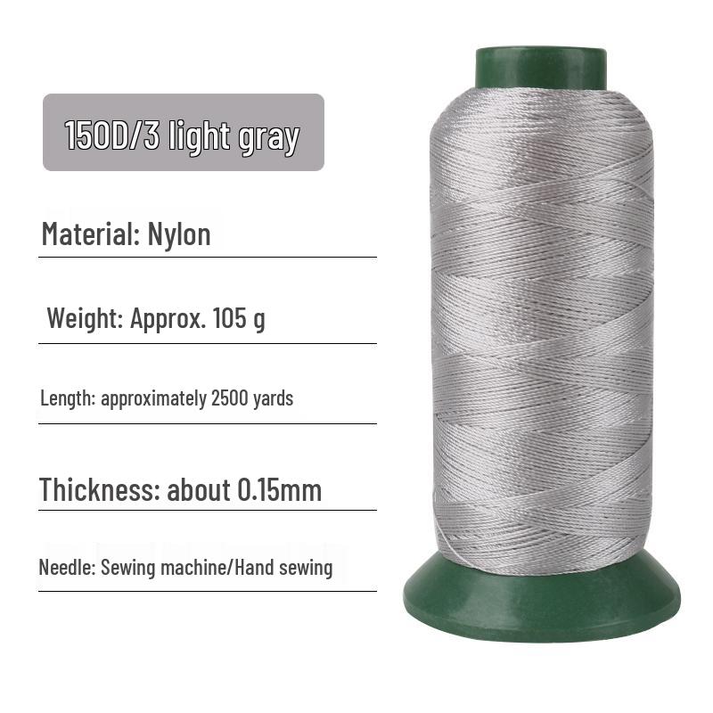 150D/3-Ply High-Strength Mercerized Nylon Thread for Sewing and Leatherwork