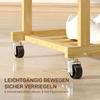 Bamboo Clothes Rack with Wheels, Clothes Rail and Shoe Shelf, 80x40x160cm, Natural