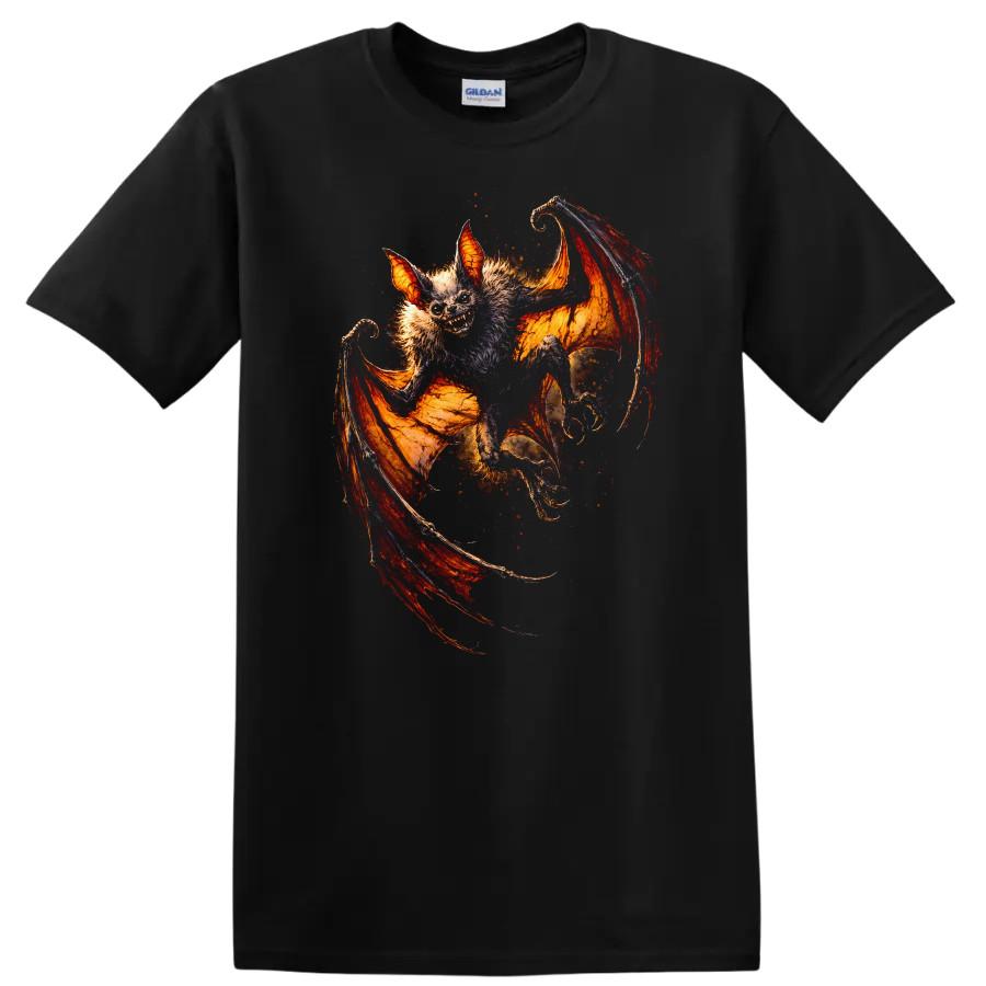 Flying Bat Creature Illustration Fantasy Animal T Shirt w/ Whimsical Tee