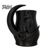 3D Printed Moon Cat Vase, Decorative Fresh/Dried Flowers Vase, Minimalist Pen & Makeup Brush Storage Holder, Unique Desktop Decor Gift for Cat Lovers