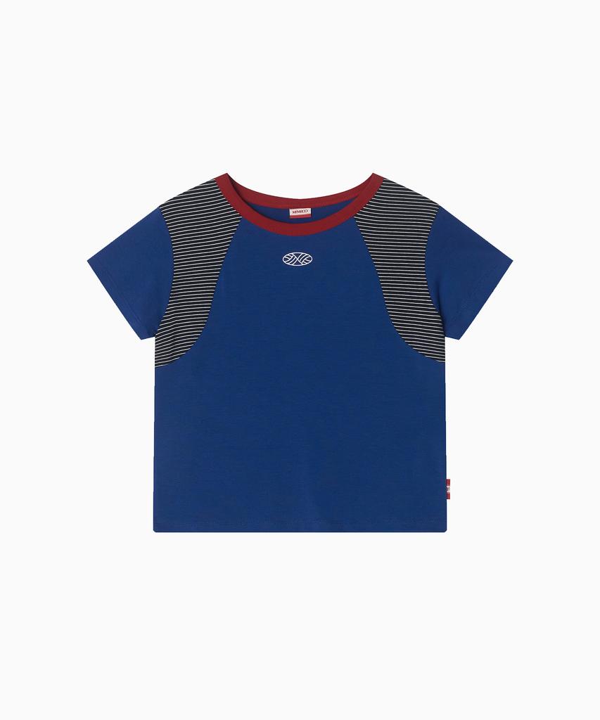 Minasu Mns Raglan Stripe T Shirt_Blue