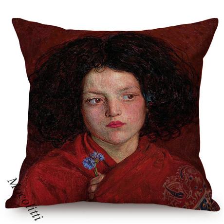 Vintage Nordic Celebrity Oil Painting Cushion Cover Chic Woman King George Self Portrait Sofa Decoration Pillow Case Kussenhoes