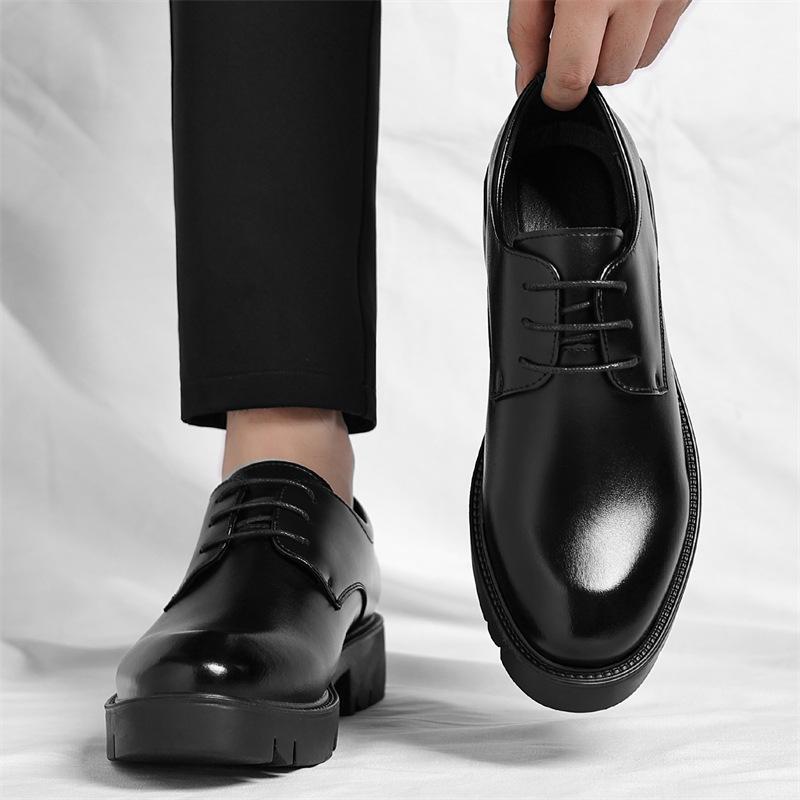 Height-increasing Shoes Men's 2025 New Thick-soled Korean Version of Business Formal Wear Heightening 10CM Groom Wedding Suit Shoes