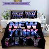 3Pcs New York City Skyline Bedding Set Soft Fabric Duvet Cover Pillowcases Home Christmas Xmas Halloween Gift 1 Duvet Cover 2 Pillowcase G1111