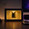 Shop Window Photo Display Wooden Backrooms Style Night Light Infinite Mirror Effect Tabletop Lamp Matte Black Tunnel Vision Decor Dustproof Ambient