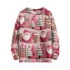 Women's Fashion Casual Long Sleeve Christmas Printed Round Neck Knitted Top
