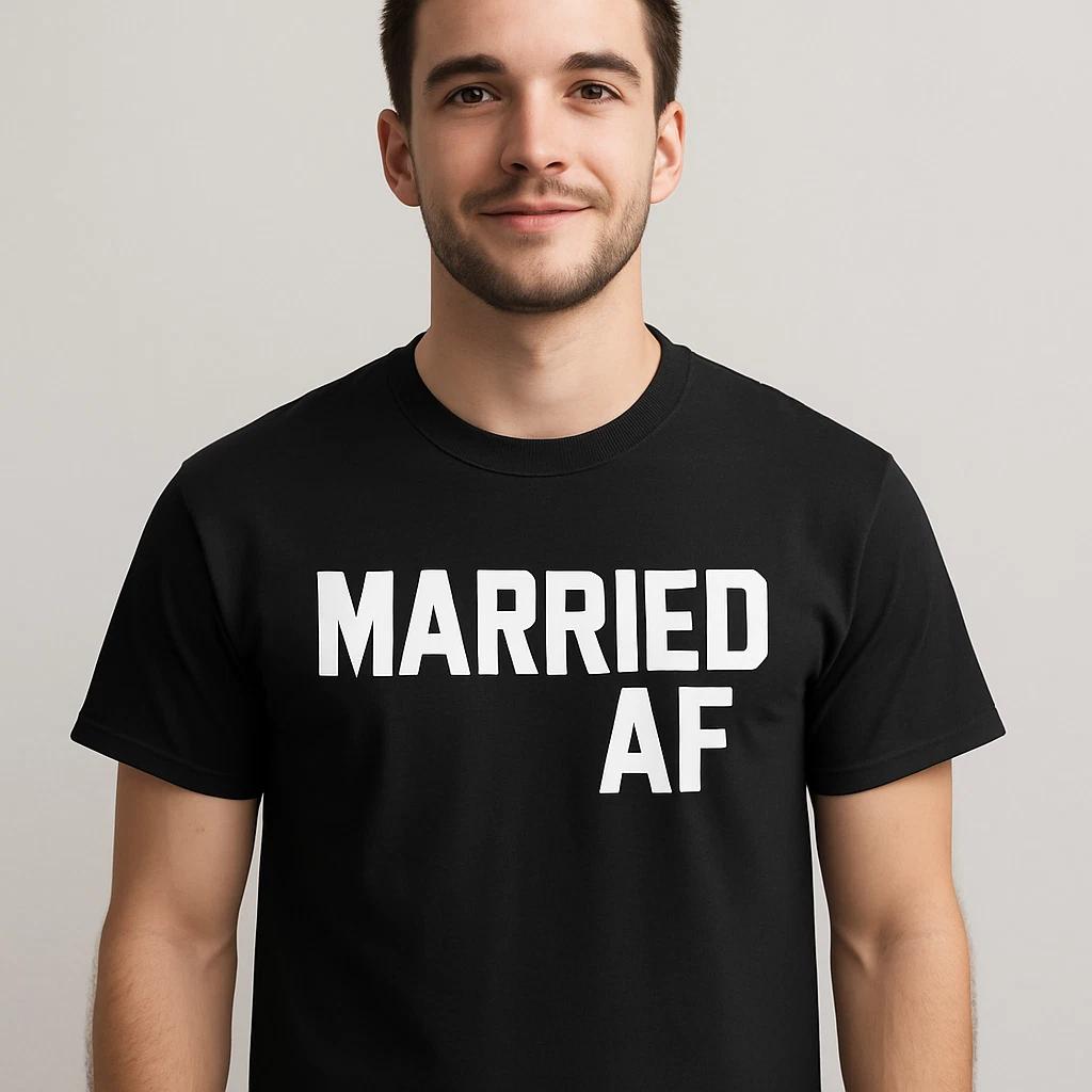 Married AF Shirt Funny Men Unisex Anniversary Tee Valentine Gift Married Life 2XL