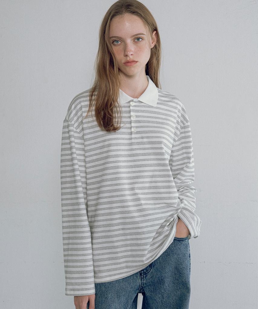 Banwonateullie A3547 Striped Collar T-Shirt_White
