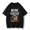2025 Sommar och Höst punkrockband ACDC tryckta T-shirts lösa och trendiga herr- och damkläder toppar 103001
