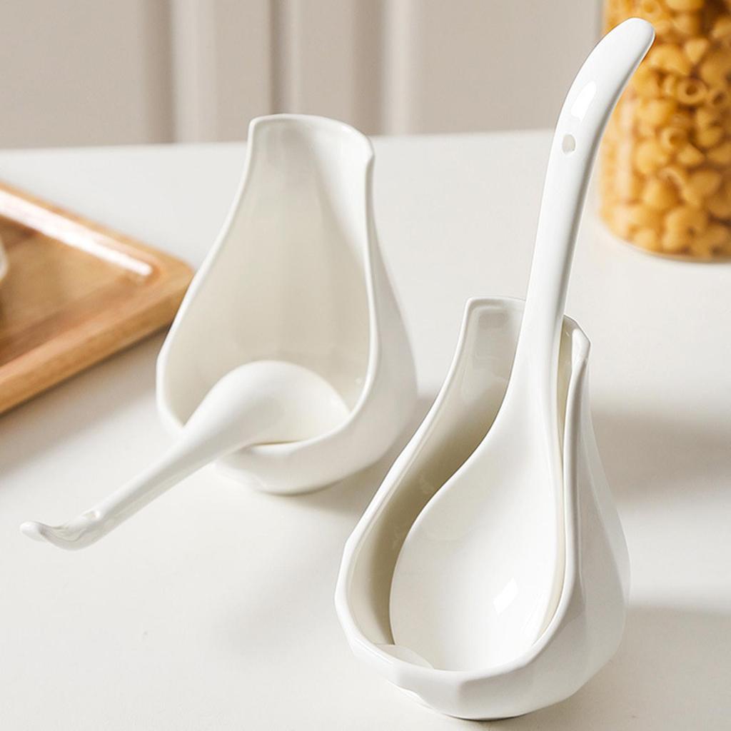 Standing Spoon Rest Standing Spoon Rest For Stove Top Dishwasher Safe Ceramic Kitchen Cooking Spatula Organizer For Counter