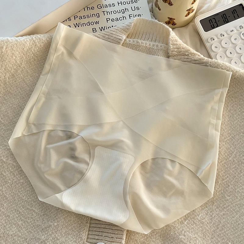 Ultra-Thin Ice Silk High-Waisted Tummy Control Panties: Seamless, Comfortable, Butt-Lifting, No Pinching