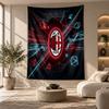 Arazzo Decorativo, Arte da Parete Stampato AC Milan, Appeso a Parete Leggero per Sfondo Camera da Letto